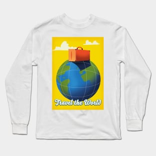 Travel the world retro travel poster. Long Sleeve T-Shirt